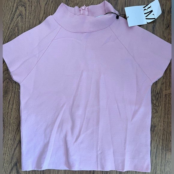 Zara mock neck cap sleeve top nwt size medium - Picture 2 of 6